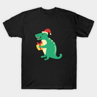 Dinosaur Giving Gift T-Shirt